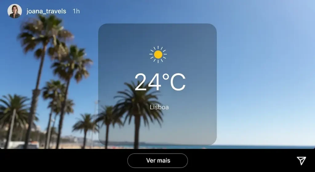 Onde fica a temperatura no Instagram