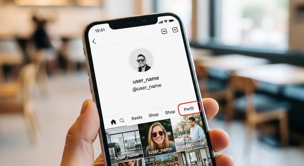 Onde fica o nome de usuário no Instagram