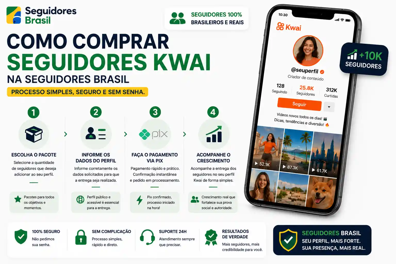 Como comprar seguidores Kwai na Seguidores Brasil