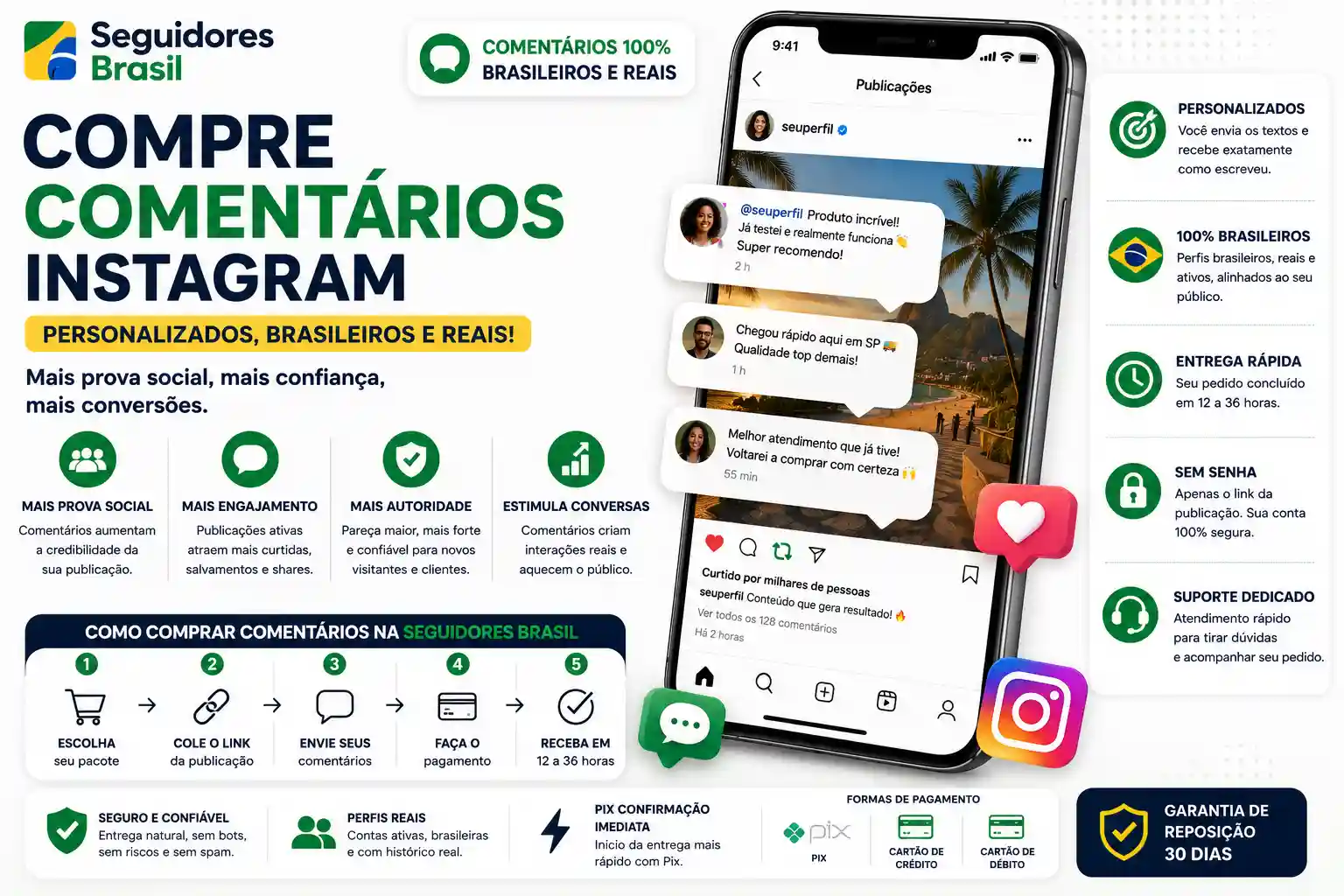 Comprar Comentários Instagram Personalizados Brasileiros