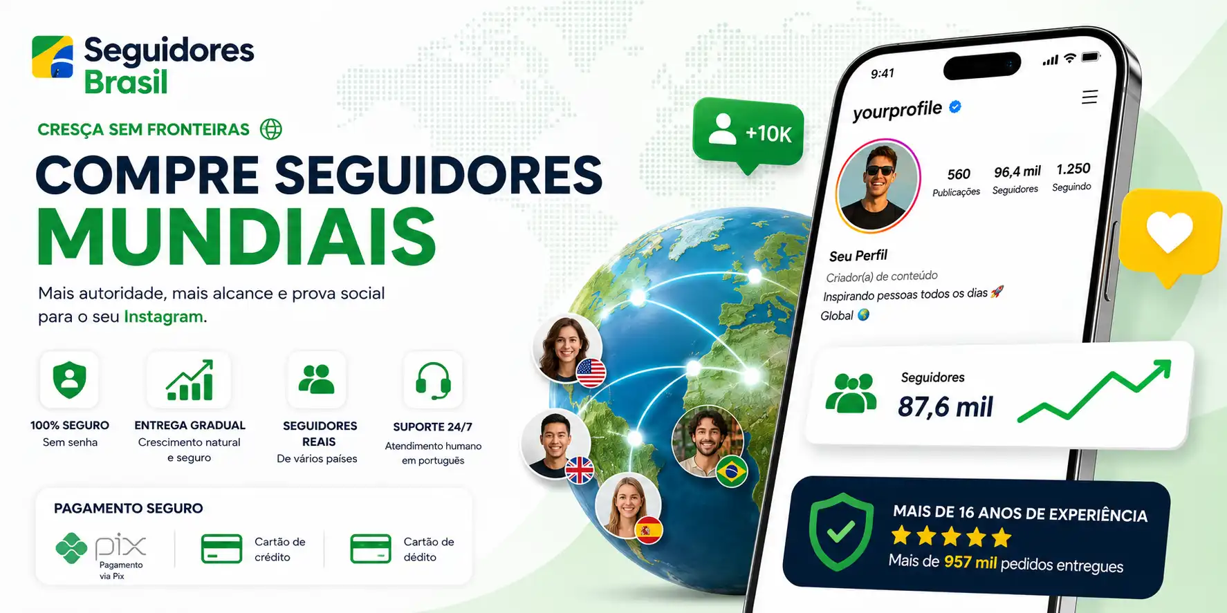 Comprar Seguidores Mundiais no Instagram
