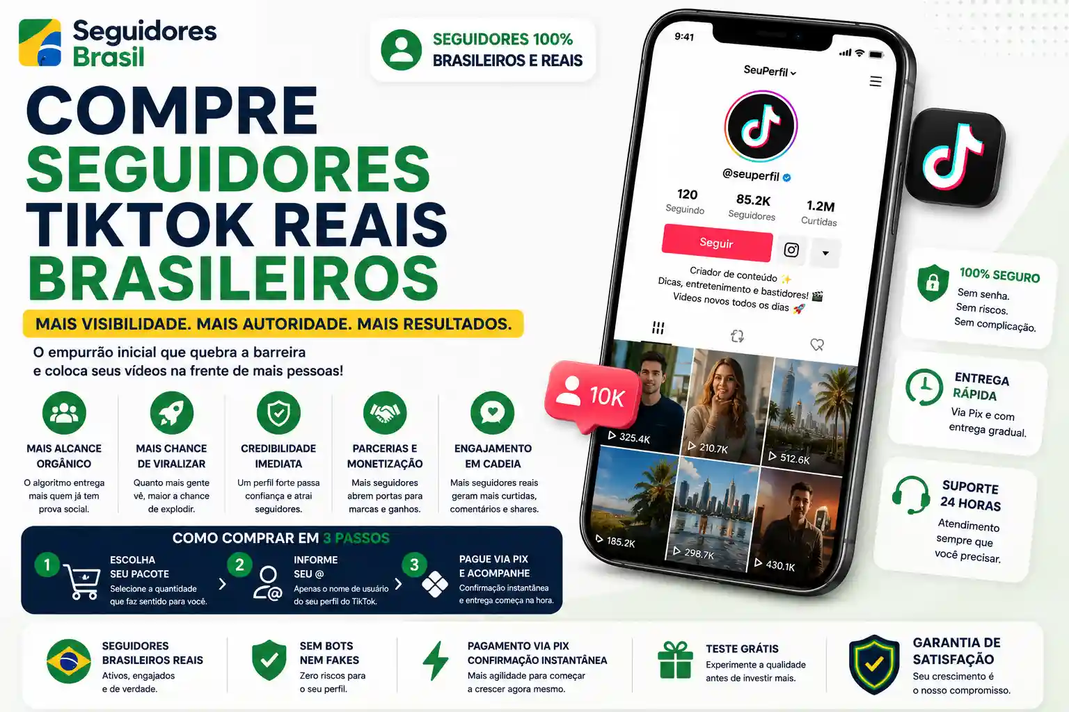 Comprar Seguidores para Tiktok Reais e Brasileiros