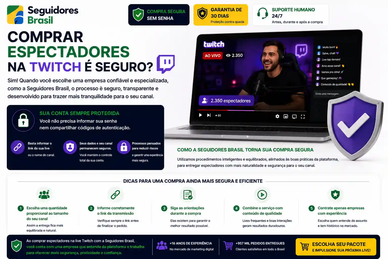 Comprar espectadores na Twitch é seguro